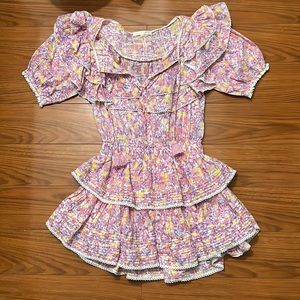 Loveshackfancy mini floral dress in pink. Size p, excellent condition.